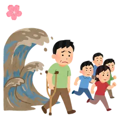 Disabilitas kesusahan lari dari banjir.